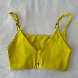 Splits59 yellow workout top bra